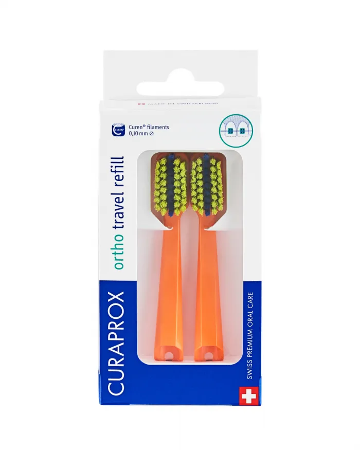 Curaprox Cabezal Travel Set Ortho Naranja Dúo Pack