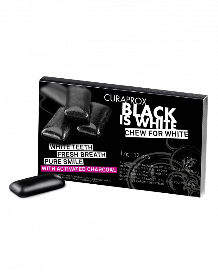 Curaprox Goma de Mascar Black is White 12 Pzas