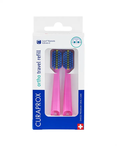 [OD-CPX-0145] Curaprox Cabezal Travel Set Ortho Rosa Dúo Pack