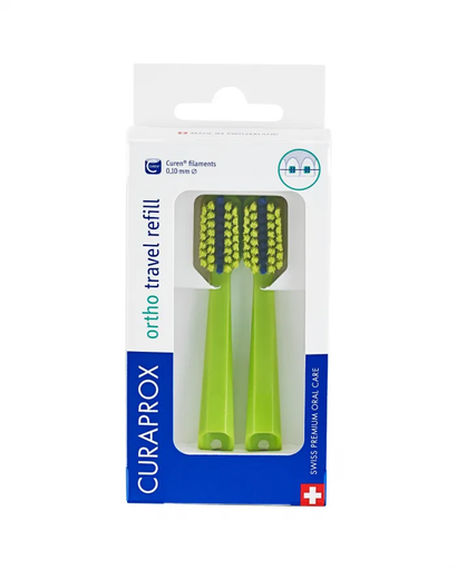 [OD-CPX-0146] Curaprox Cabezal Travel Set Ortho Verde Dúo Pack