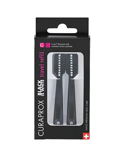 [OD-CPX-0149] Curaprox Cabezal Travel Set Black is White Dúo Pack